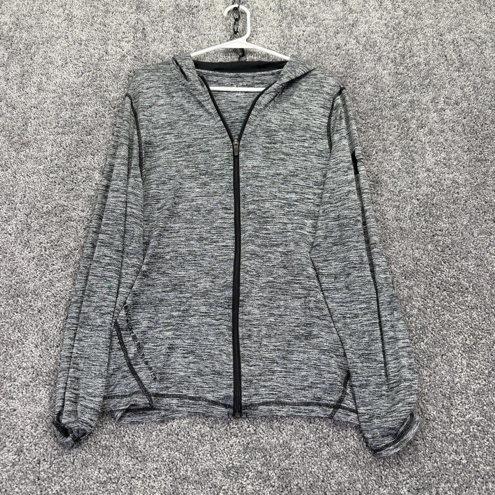 Under Armour Hoodie Mens Medium Gray Full Zip Knit Basketball Training Logo